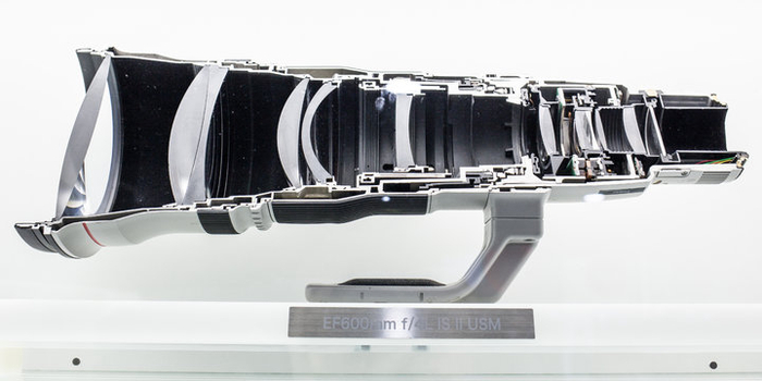 ▲ 佳能超长焦镜头的镜组间距很大。 图片来自：wikiwand