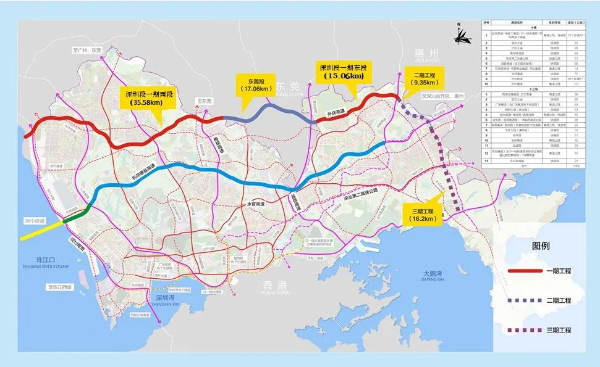 深圳外环一期工程路网示意图