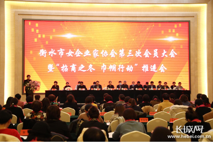 衡水市女企业家协会第三次会员大会暨“招商之冬 巾帼行动”推进会现场。薛倩 摄