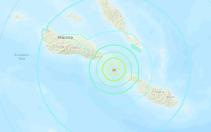 所罗门群岛附近海域发生6.3级地震 震源深度约17.7公里