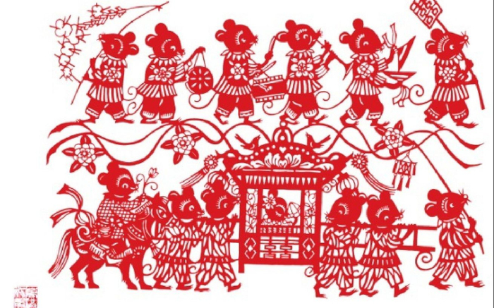 老鼠娶亲剪纸。受访者供图