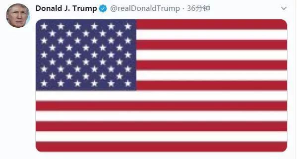 在苏莱曼尼被杀后，特朗普在其推特上发布了一张美国国旗的图片，但未发布任何文字说明