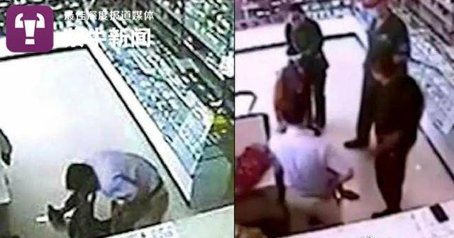  店里的监控视频拍下了孙向波的救人过程