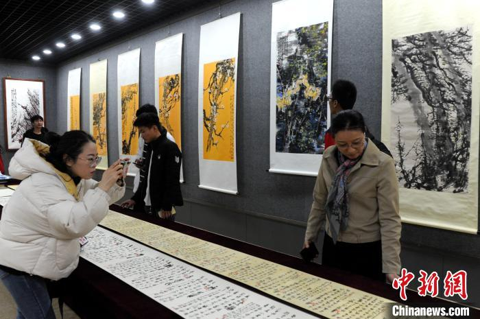 大可艺术巡回展吸引许多人前来观展。　张金川 摄