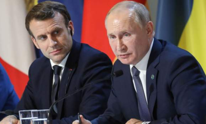 普京与马克龙 图：法新社