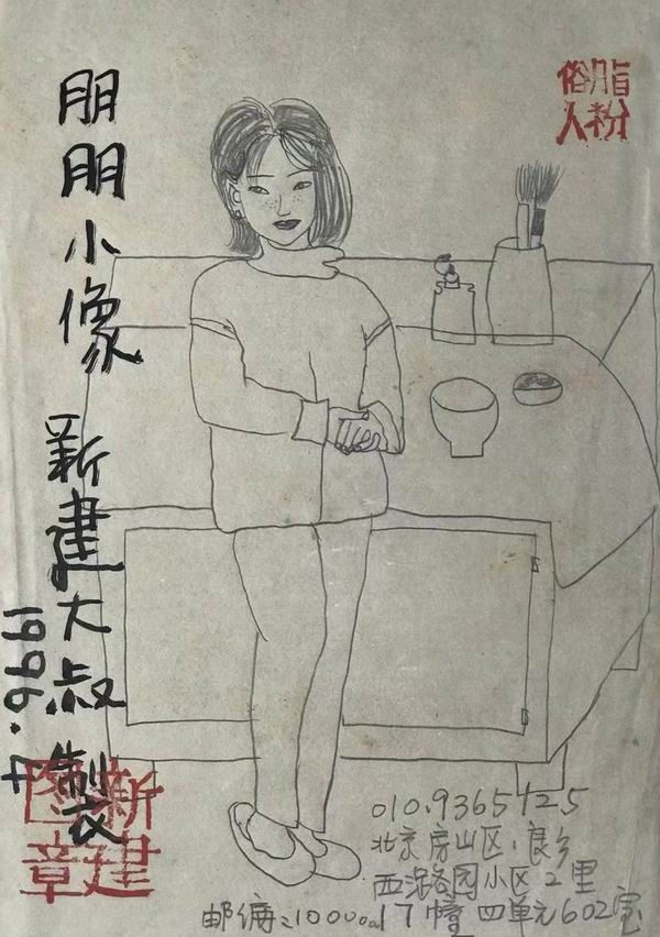 朱新建1996年为作者画像