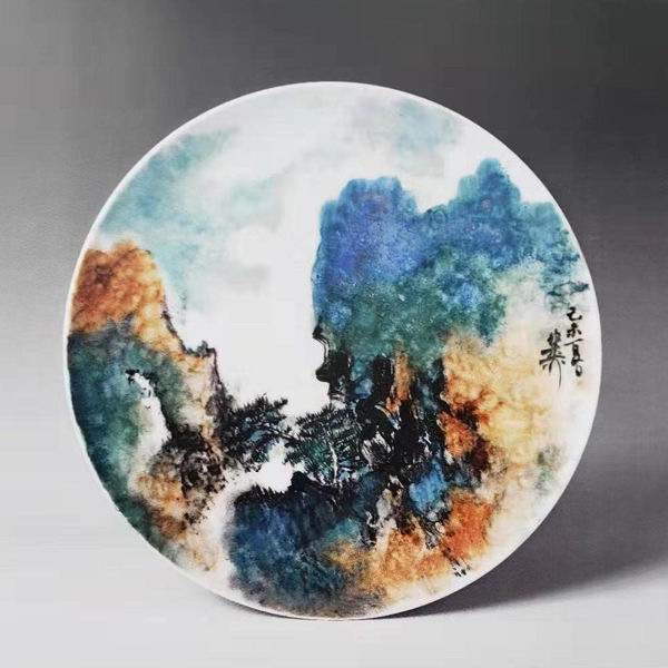 谢稚柳画瓷盘