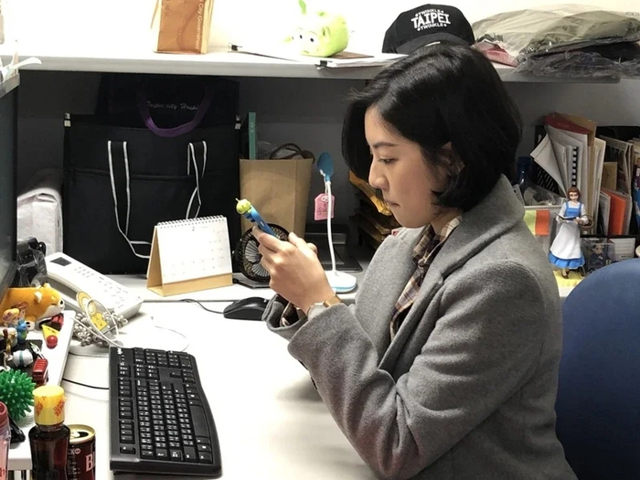 图为台北市政府副发言人黄瀞莹