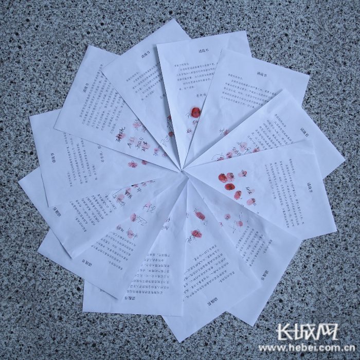 临西县中医院医护人员递交的请战书。 何连斌 供图