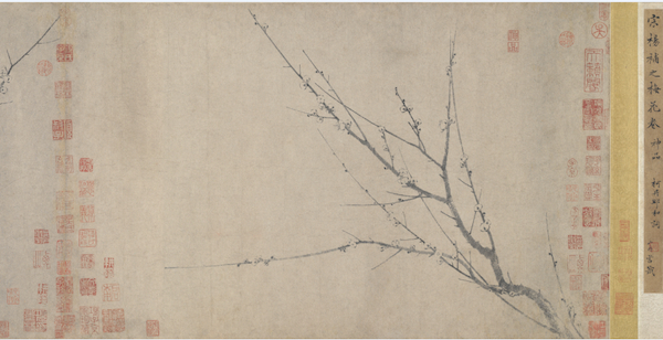 宋代杨无咎，《四梅图》卷（局部）