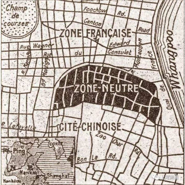 法语地图上的“南市难民安全区”