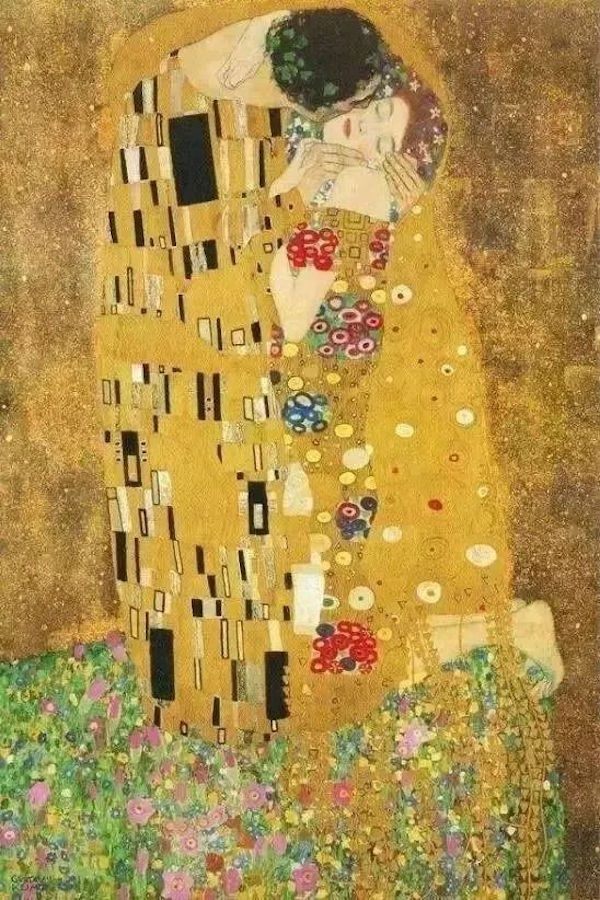 克里姆特《吻》