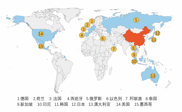 ▲图：全球15个国家救援物资通过菜鸟快递运送到中国