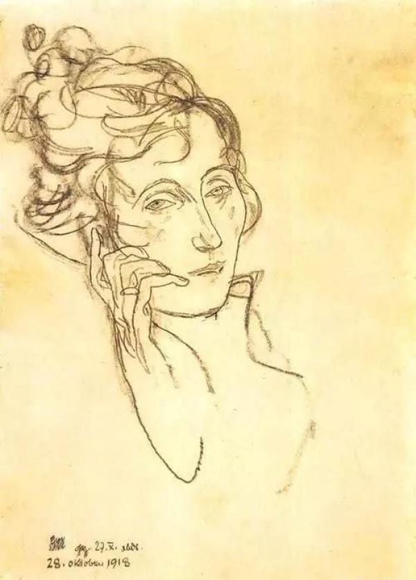 席勒，《垂死的爱迪丝·席勒肖像》 ，1918