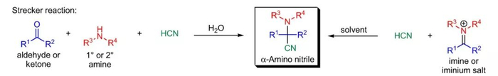 Strecker反应的建立（图片来源：参考资料[1]）
