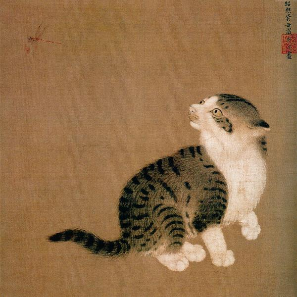 宋 佚名《狸奴蜻蜓图》日本大阪市立美术馆藏