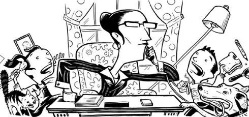 在家办公的烦恼，图片来自Inc。 Magazine。