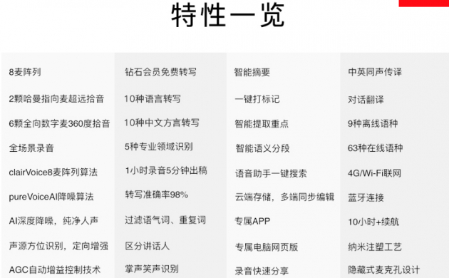 搜狗AI录音笔S1特性一览