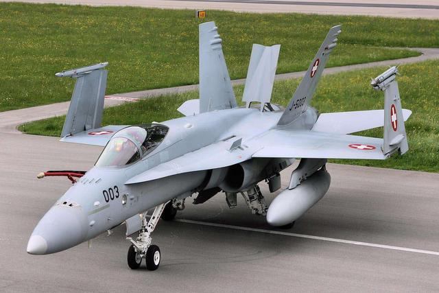 ▲瑞士空军的F-18战斗机