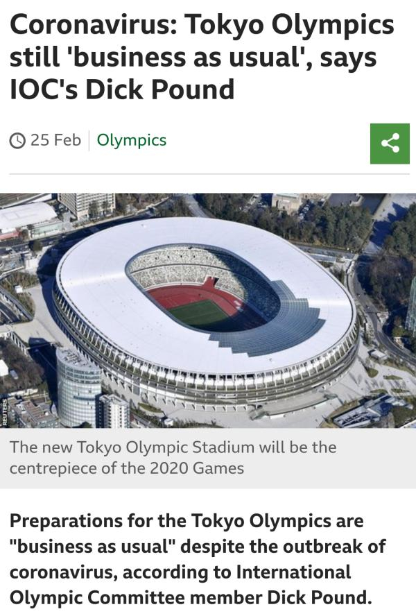 英国BBC的报道重点也是“东京奥运一切如常”。