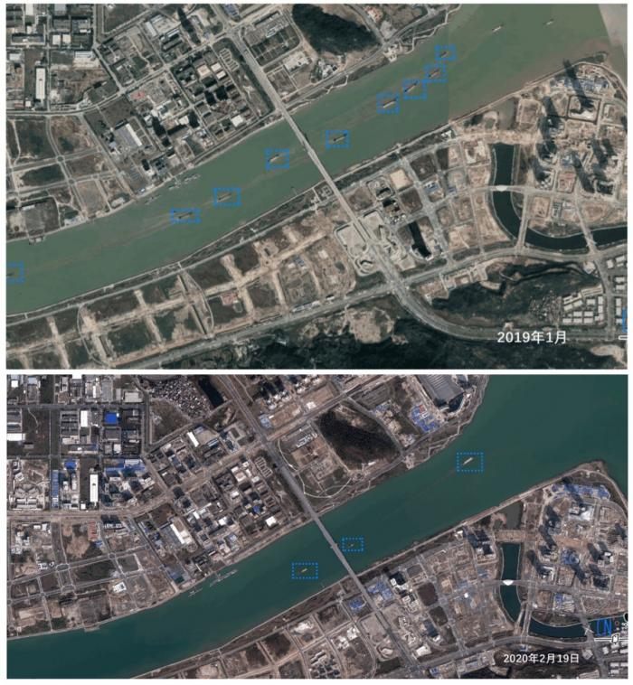 珠海磨刀门保税区卫星影像对比图
