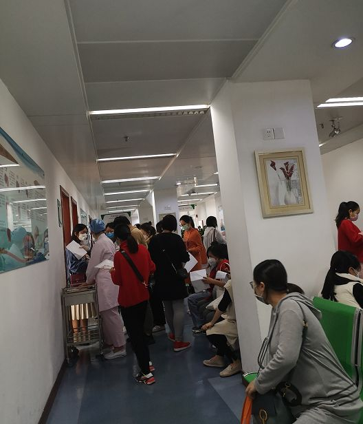 （门诊外等候的孕妇）