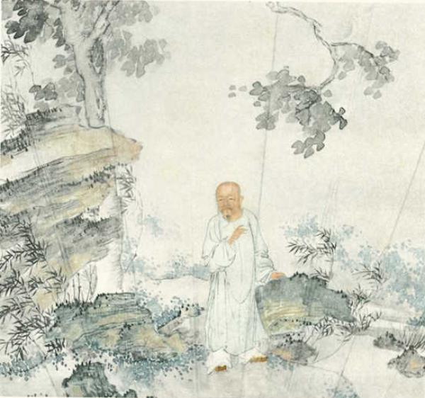 翁雄、《黄丕烈像》（局部），南京博物院藏