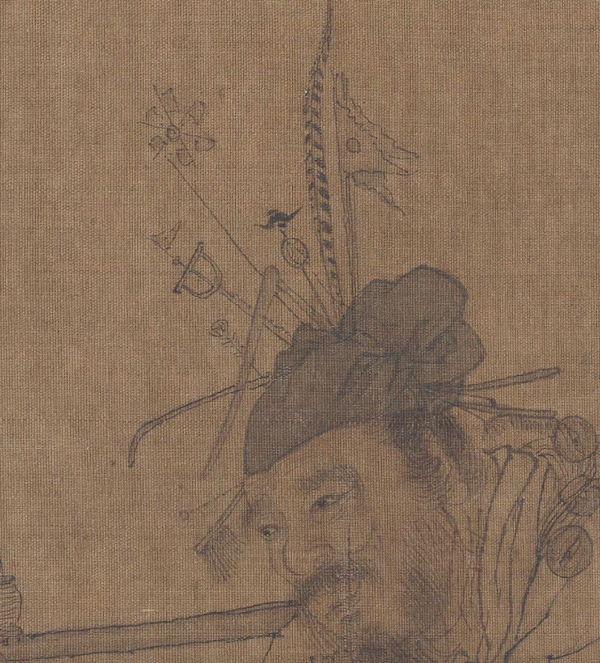 货郎头上的几种工具