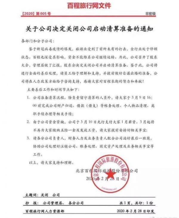 百程旅行网内部文件
