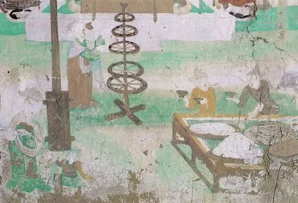 中唐燃灯斋僧，莫高窟第159窟壁画