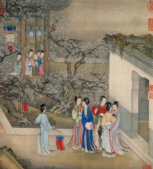 清陈枚，《月曼清游图册（十二开选一）》