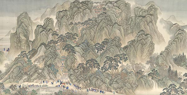 清 王翬等的《康熙南巡图（卷三: 济南至泰山）》（局部） 完成于1698年
