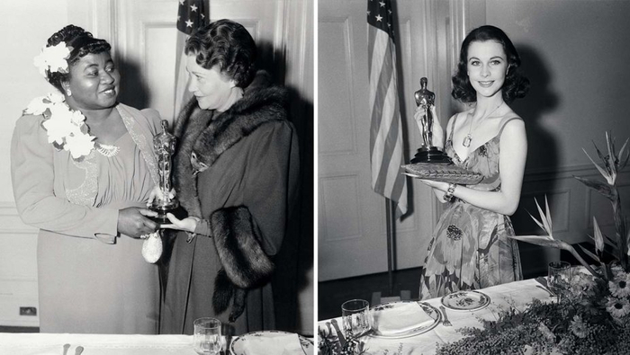费伊·贝恩特于1940年向哈蒂·麦克丹尼尔颁发奥斯卡奖；费雯·丽。图片来自网络