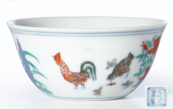 成窑斗彩鸡缸杯
