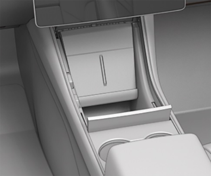 ▲Model Y标配手机无线充电器