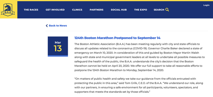  △波士顿马拉松赛官方声明