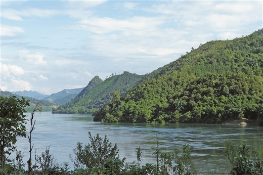 退耕还林后，东兰县的红水河流域山清水秀