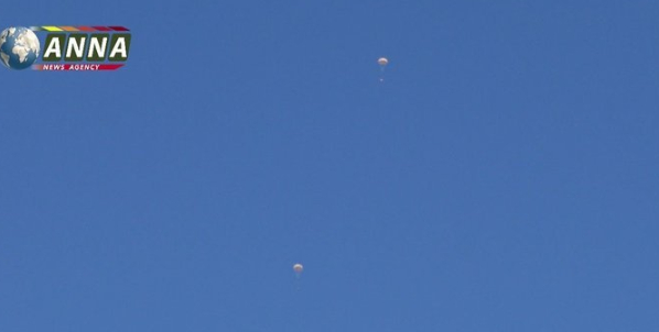 叙利亚飞行员跳伞后获救 图源：ANNA