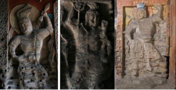 上图分别为第10窟窟门西侧   第8窟后室窟门东侧    第5窟窟门东侧