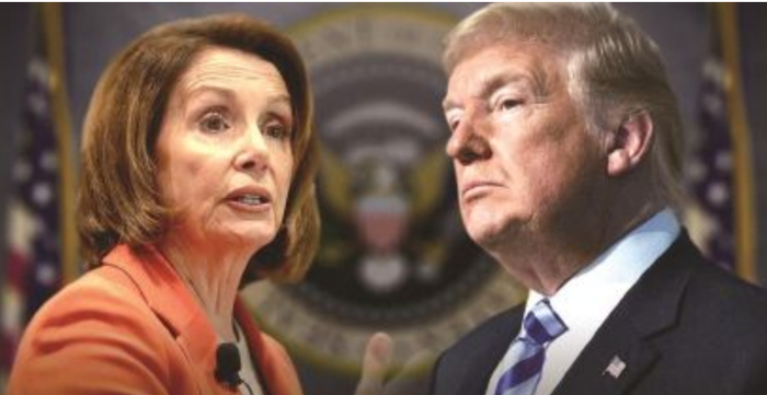 佩洛西（左）和特朗普（右）