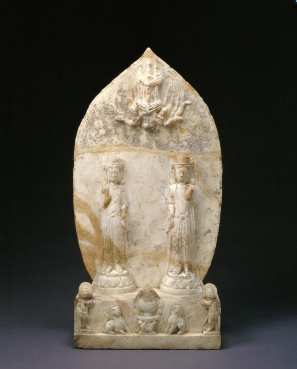 北齐太宁二年（562年）  刘仰造石双观音像  高54厘米