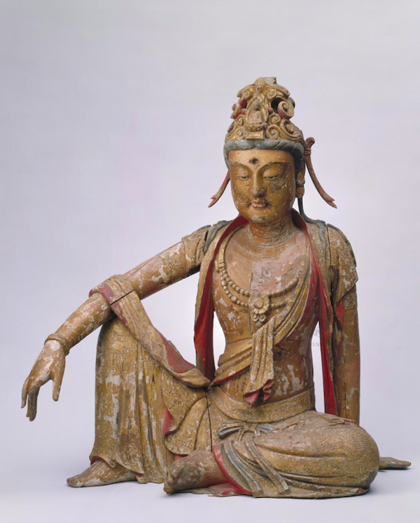 北宋  彩绘木雕观音像  高127.5厘米 