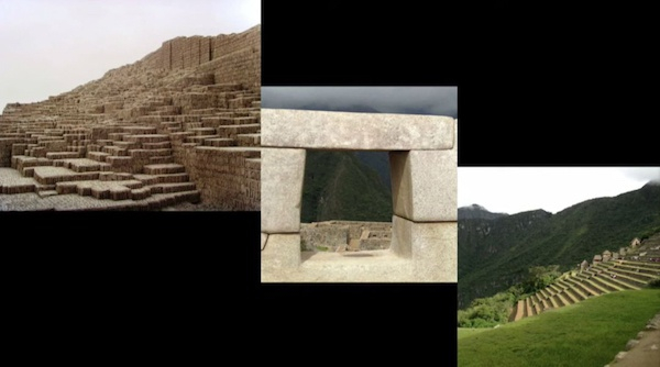 左：利马古城 中：马丘比丘遗迹 右：梯田