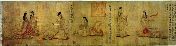 《女史箴图》（局部） 传顾恺之作  唐代摹本  绢本设色  大英博物馆藏