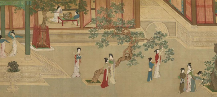 书中插图：明代仇英《汉宫春晓图》