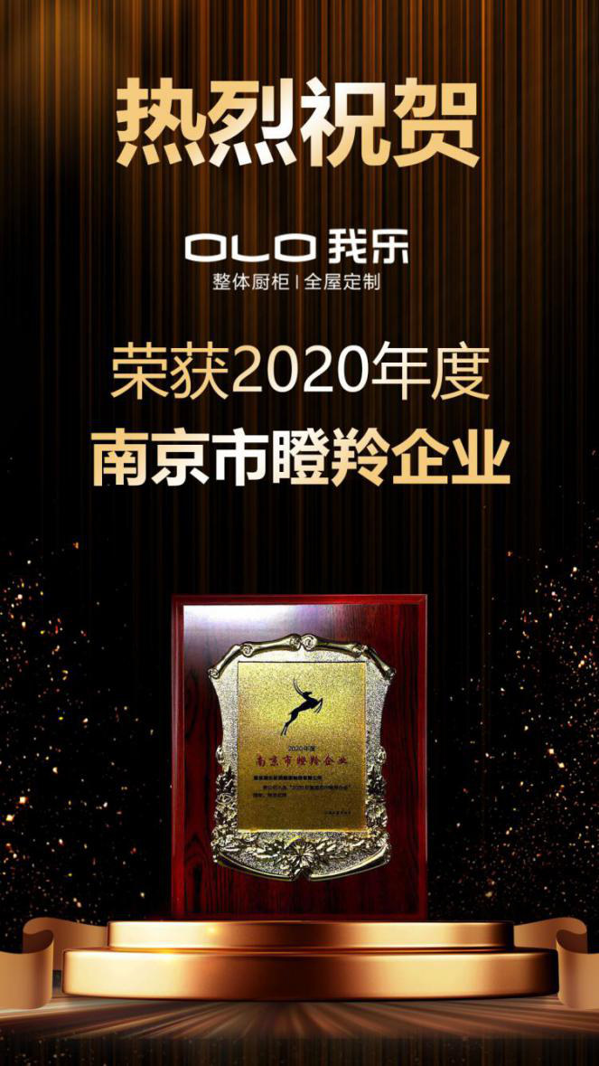 （我乐家居获颁“2020年度南京市瞪羚企业”）