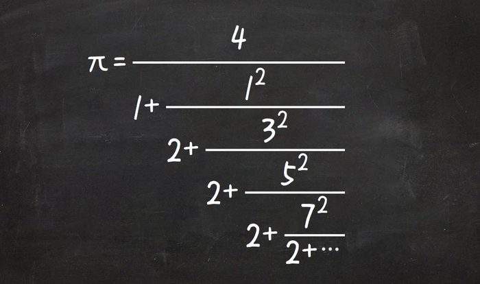 用连分数表示π。