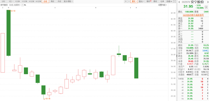 安宁股份上市来股价走势 图片来源：东方财富软件截图
