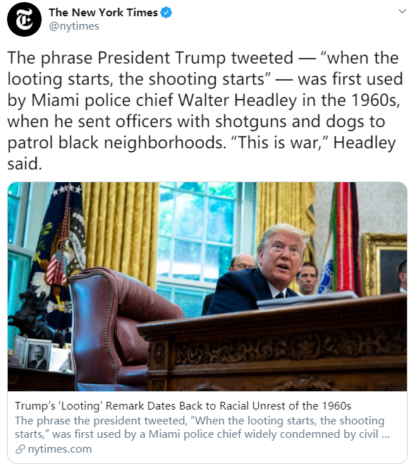  《纽约时报》推特截图