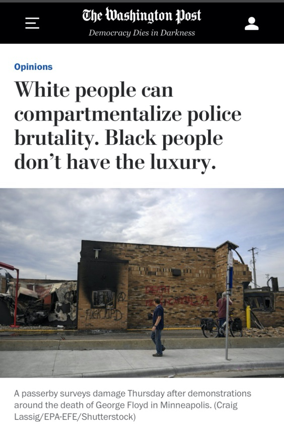 △《华盛顿邮报》表示，暴力执法是种族歧视的一种集中表现